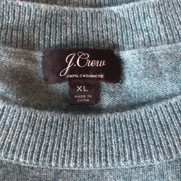 J. Crew  Heather Blue 100% Cashmere Sweater XL - Picture 3 of 12